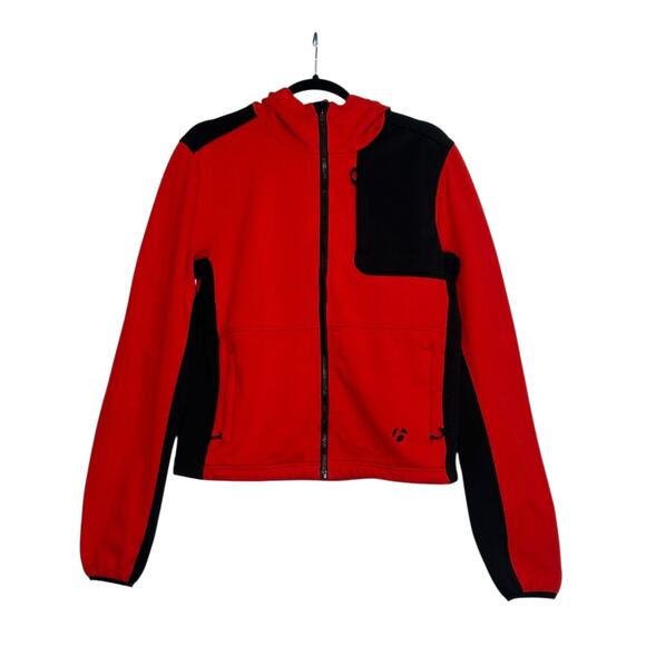 Bontrager Nicolet red black zipper athletic hoodie jacket size Small - Picture 1 of 9
